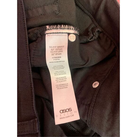 ASOS Design Mens Black Denim Classic Skinny Jeans Size 42x32 NWT - Picture 10 of 11